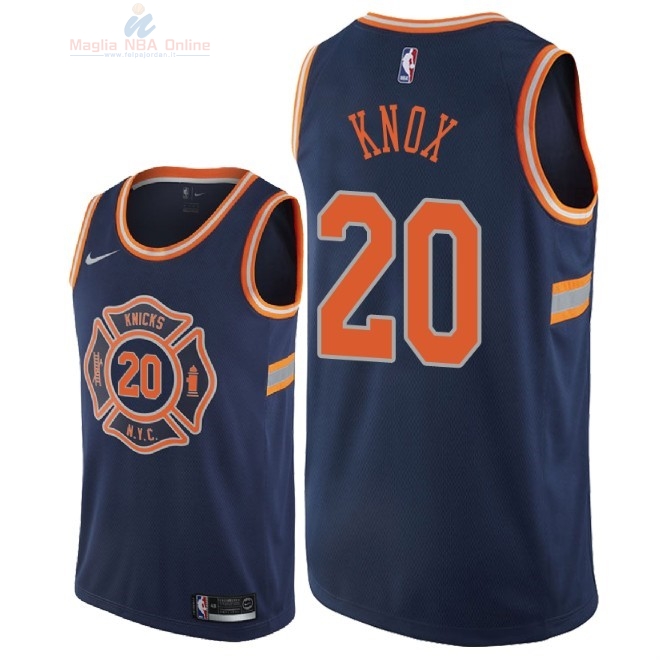 Acquista Maglia NBA Nike New York Knicks #20 Kevin Knox Nike Marino Città 2018