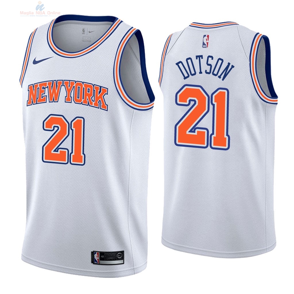 Acquista Maglia NBA Nike New York Knicks #21 Damyean Dotson Bianco Statement 2018