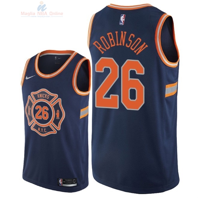 Acquista Maglia NBA Nike New York Knicks #26 Mitchell Robinson Nike Marino Città 2018