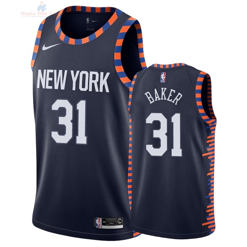 Acquista Maglia NBA Nike New York Knicks #31 Ron Baker Nike Marino Città 2018-19