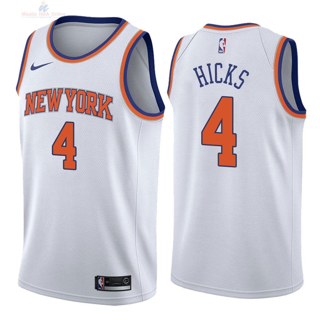 Acquista Maglia NBA Nike New York Knicks #4 Isaiah Hicks Bianco Association 2018