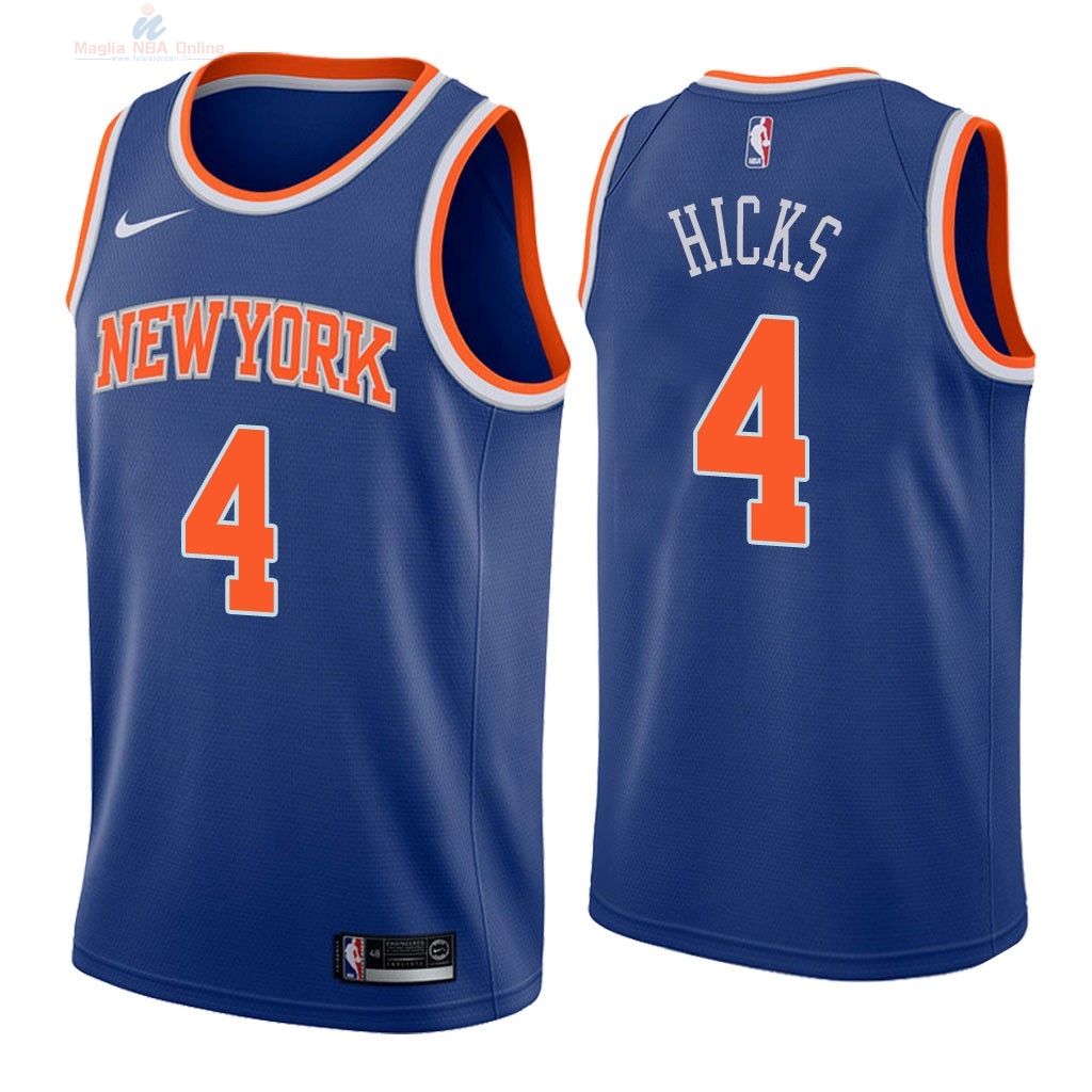 Acquista Maglia NBA Nike New York Knicks #4 Isaiah Hicks Blu Icon 2018