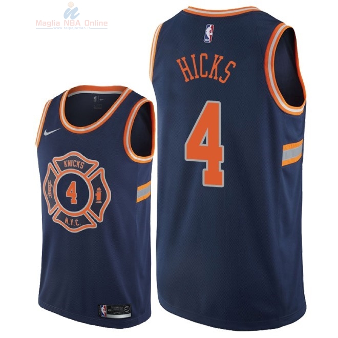 Acquista Maglia NBA Nike New York Knicks #4 Isaiah Hicks Nike Marino Città 2018