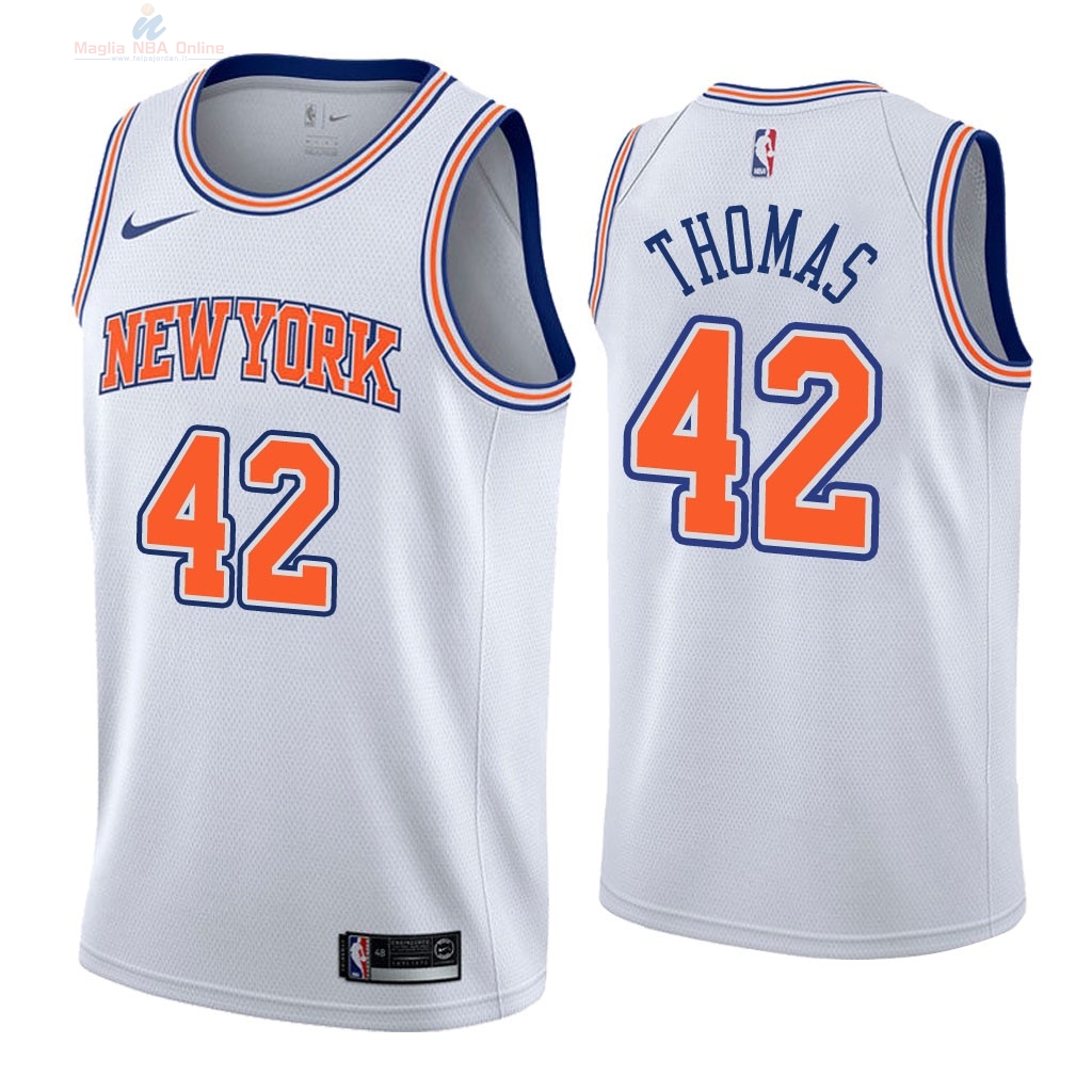 Acquista Maglia NBA Nike New York Knicks #42 Lance Thomas Bianco Statement 2018