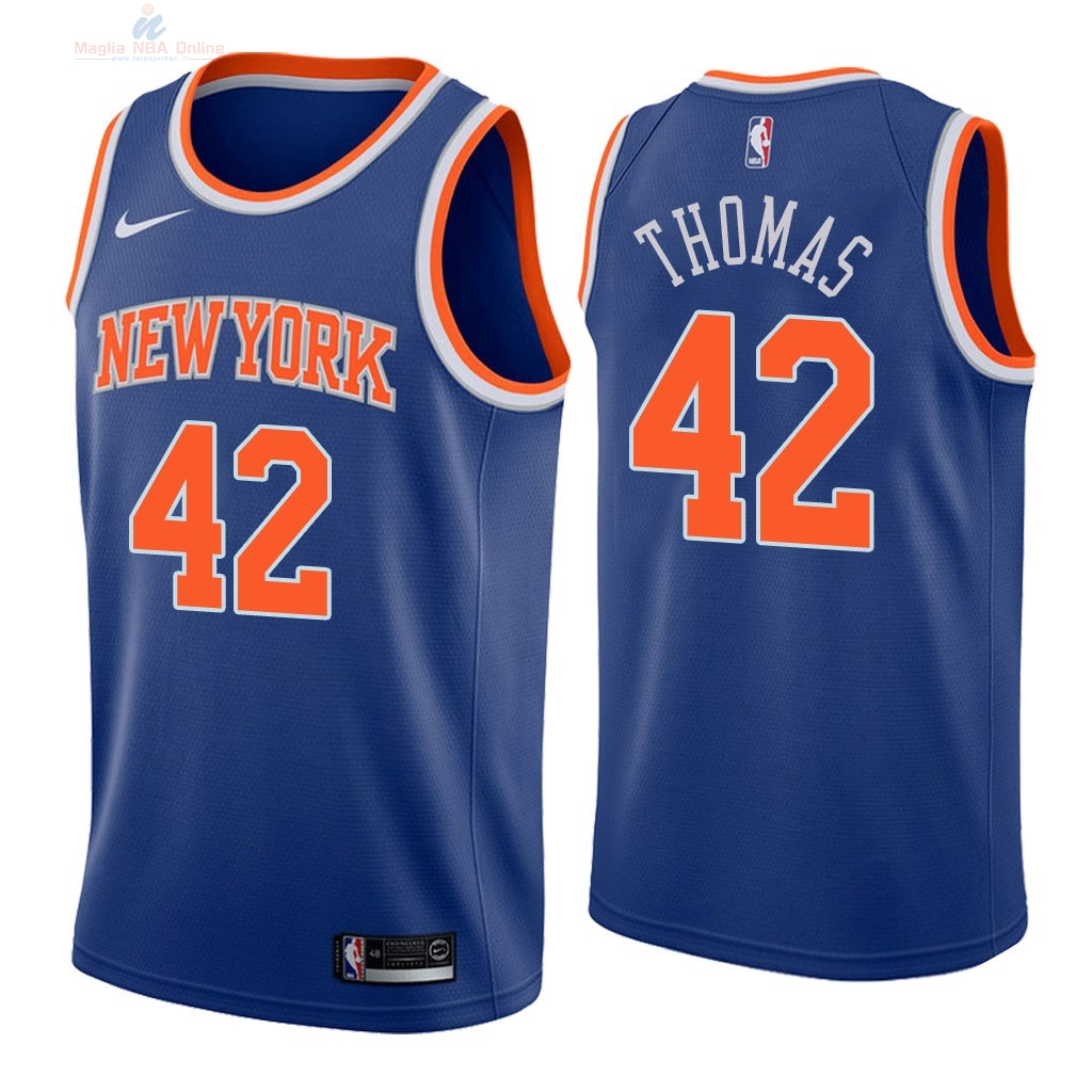 Acquista Maglia NBA Nike New York Knicks #42 Lance Thomas Blu Icon 2018