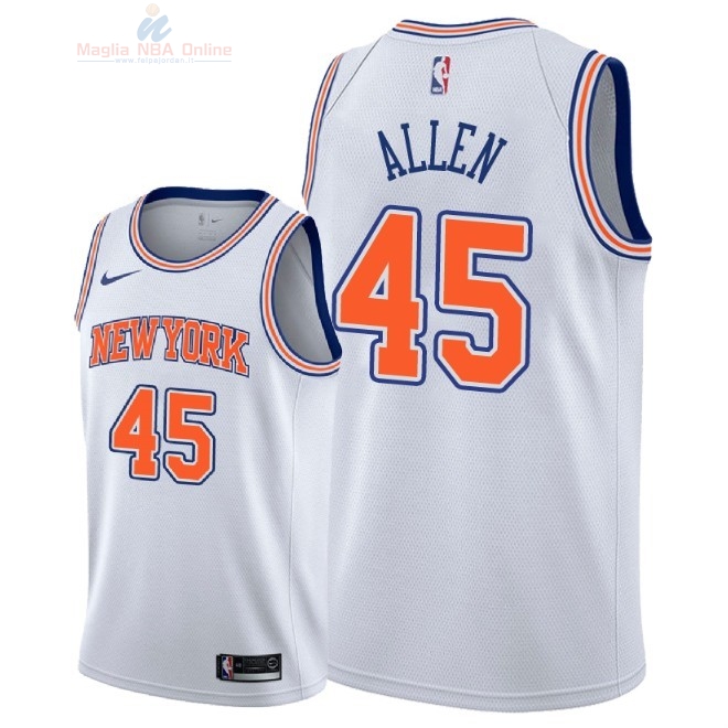 Acquista Maglia NBA Nike New York Knicks #45 Kadeem Allen Bianco Statement 2018