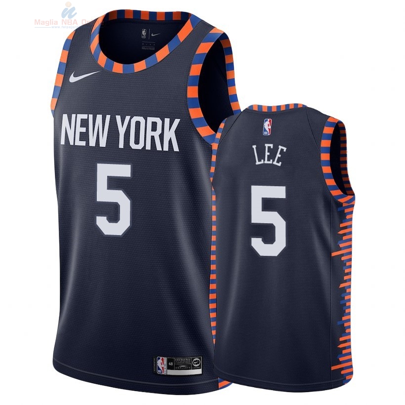 Acquista Maglia NBA Nike New York Knicks #5 Courtney Lee Nike Marino Città 2018-19