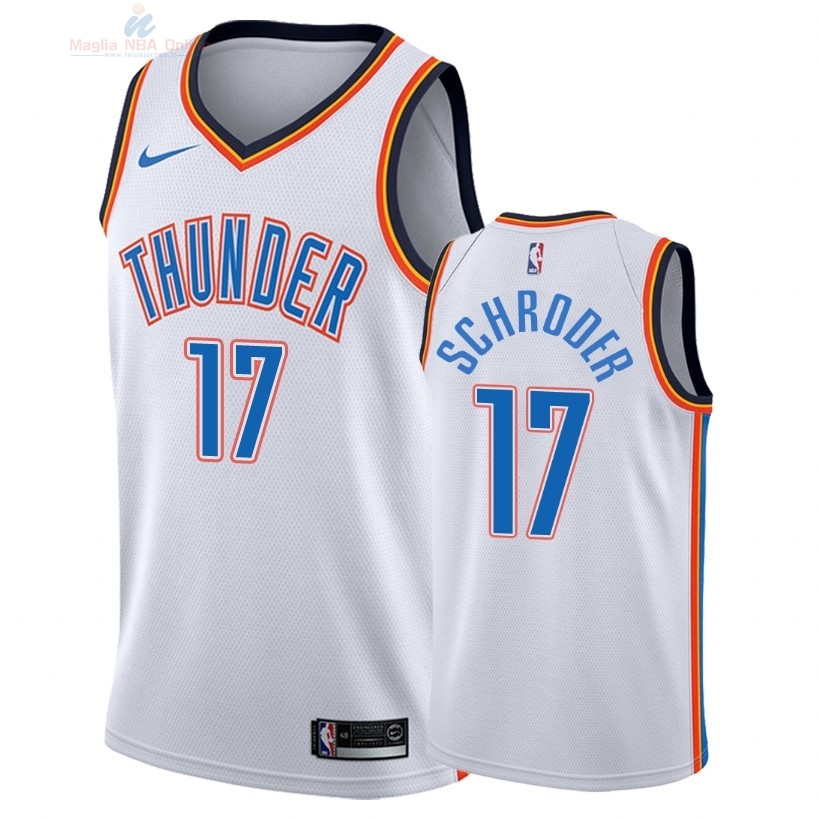 Acquista Maglia NBA Nike Oklahoma City Thunder #17 Dennis Schroder Bianco Association 2018