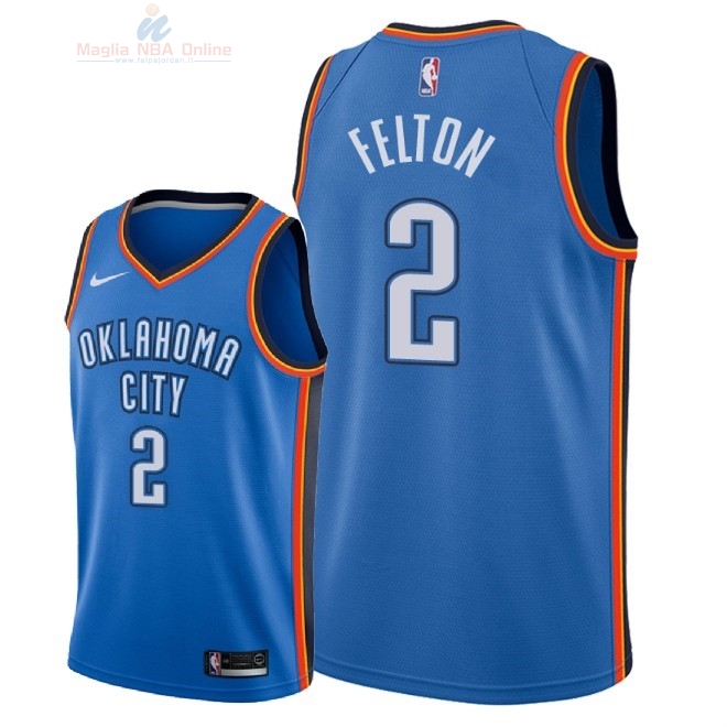 Acquista Maglia NBA Nike Oklahoma City Thunder #2 Raymond Felton Blu Icon 2018