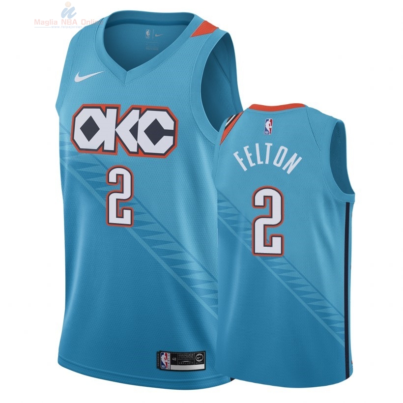 Acquista Maglia NBA Nike Oklahoma City Thunder #2 Raymond Felton Nike Turchese Città 2018-19