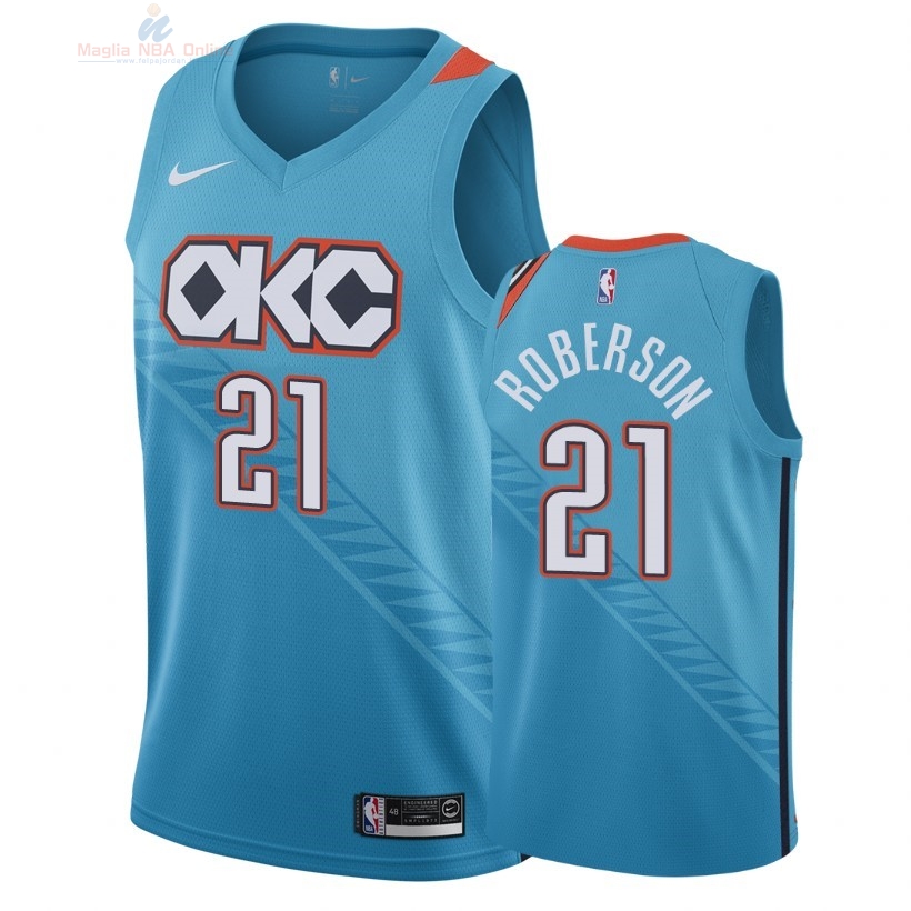 Acquista Maglia NBA Nike Oklahoma City Thunder #21 Andre Roberson Nike Turchese Città 2018-19