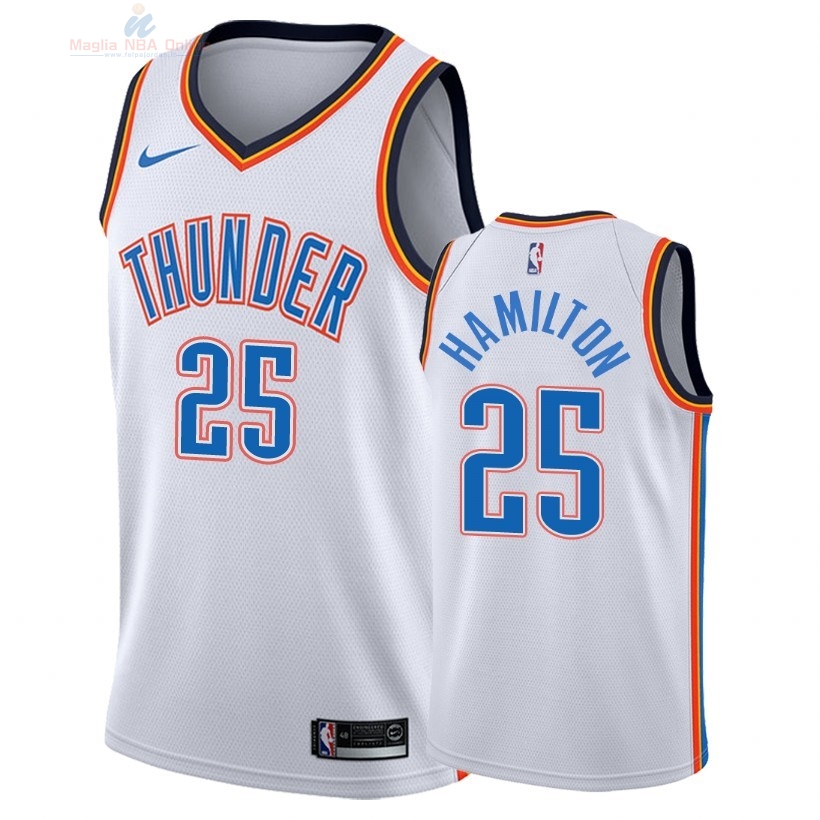 Acquista Maglia NBA Nike Oklahoma City Thunder #25 Daniel Hamilton Bianco Association 2018