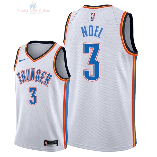 Acquista Maglia NBA Nike Oklahoma City Thunder #3 Nerlens Noel Bianco Association 2018