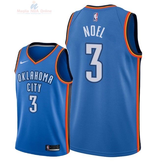 Acquista Maglia NBA Nike Oklahoma City Thunder #3 Nerlens Noel Blu Icon 2018