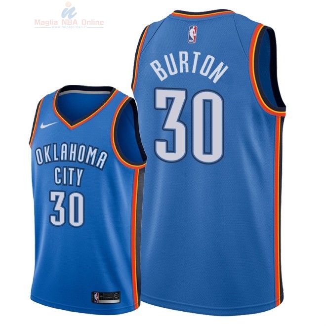 Acquista Maglia NBA Nike Oklahoma City Thunder #30 Deonte Burton Blu Icon 2018