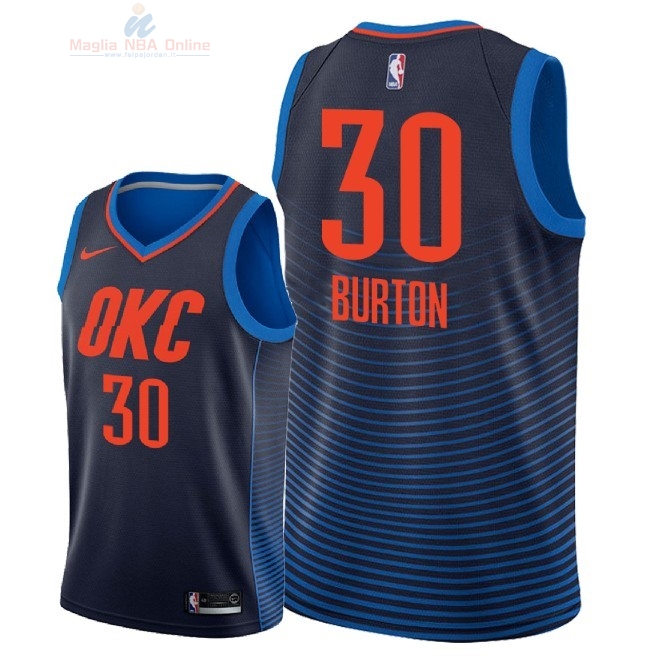 Acquista Maglia NBA Nike Oklahoma City Thunder #30 Deonte Burton Marino Statement 2018