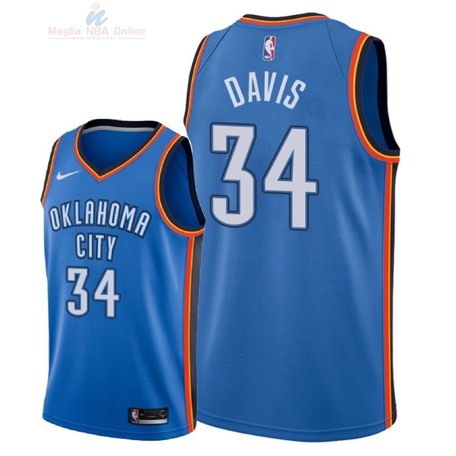 Acquista Maglia NBA Nike Oklahoma City Thunder #34 Tyler Davis Blu Icon 2018