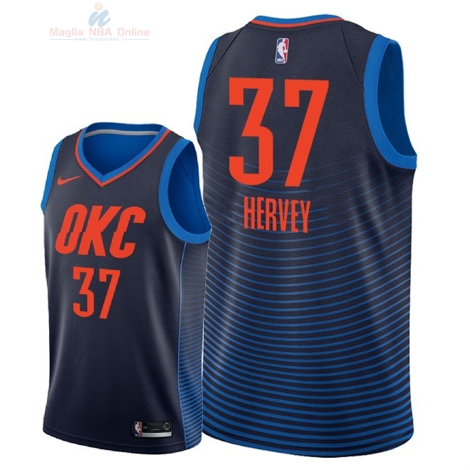 Acquista Maglia NBA Nike Oklahoma City Thunder #37 Kevin Hervey Marino Statement 2018