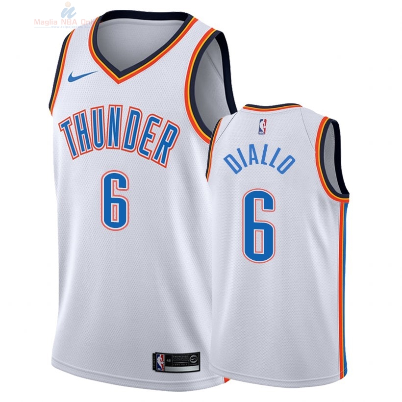 Acquista Maglia NBA Nike Oklahoma City Thunder #6 Hamidou Diallo Bianco Association 2018