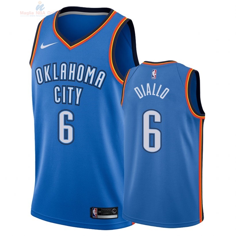 Acquista Maglia NBA Nike Oklahoma City Thunder #6 Hamidou Diallo Blu Icon 2018