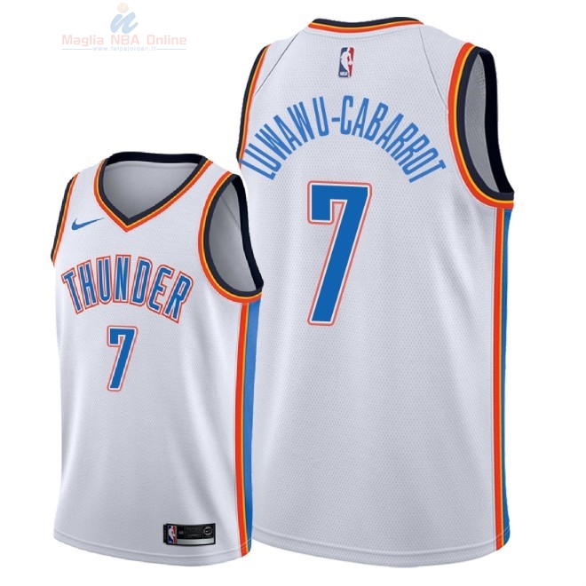 Acquista Maglia NBA Nike Oklahoma City Thunder #7 Timothe Luwawu Cabarrot Bianco Association 2018