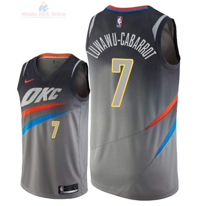 Acquista Maglia NBA Nike Oklahoma City Thunder #7 Timothe Luwawu Cabarrot Nike Grigio Città 2018