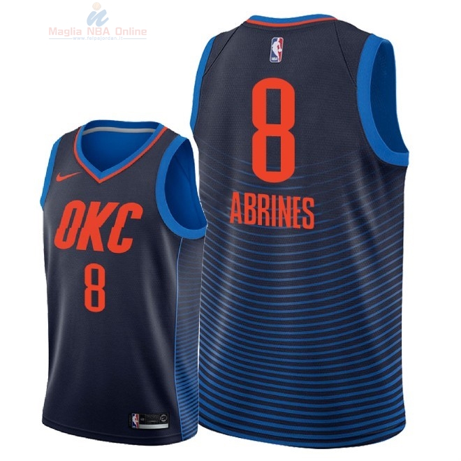 Acquista Maglia NBA Nike Oklahoma City Thunder #8 Alex Abrines Marino Statement 2018