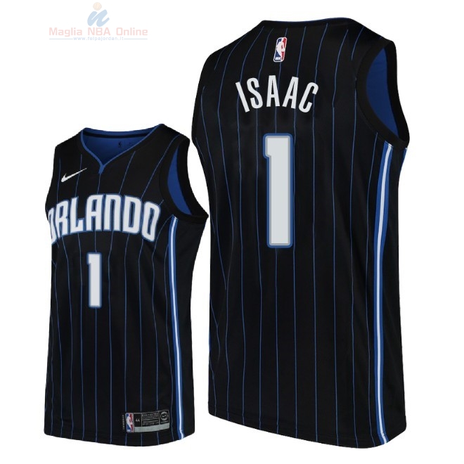 Acquista Maglia NBA Nike Orlando Magic #1 Jonathan Isaac Nero Statement 2018