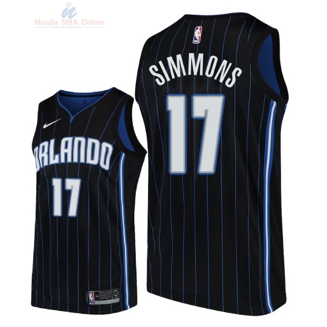 Acquista Maglia NBA Nike Orlando Magic #17 Jonathon Simmons Nero Statement 2018