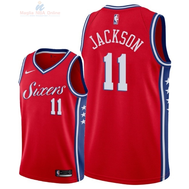 Acquista Maglia NBA Nike Philadelphia Sixers #11 Demetrius Jackson Rosso Statement 2018