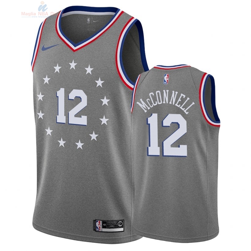 Acquista Maglia NBA Nike Philadelphia Sixers #12 T.J. McConnell Nike Grigio Città 2018-19