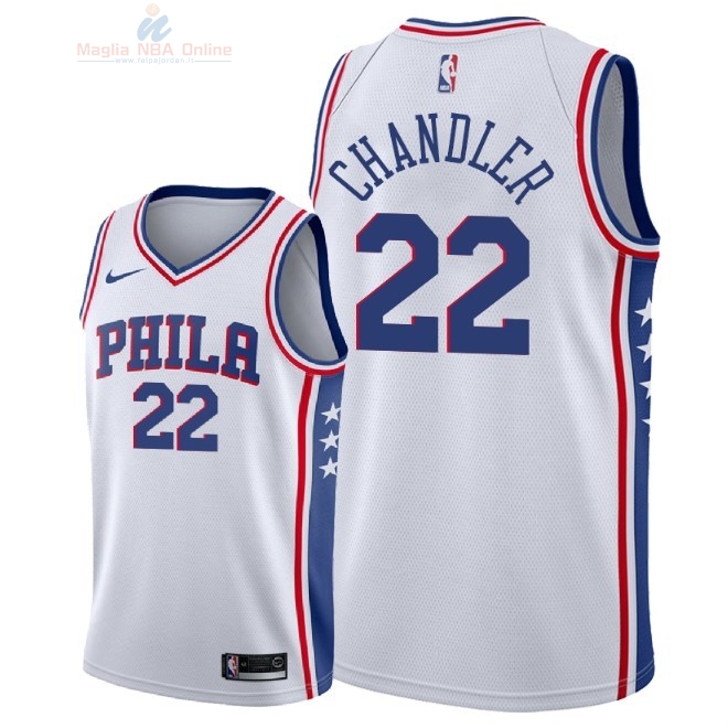 Acquista Maglia NBA Nike Philadelphia Sixers #22 Wilson Chandler Bianco Association 2018