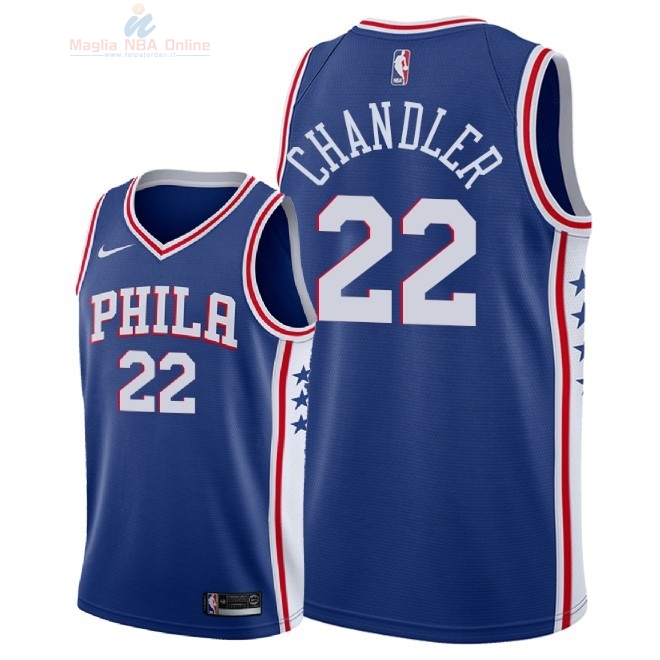 Acquista Maglia NBA Nike Philadelphia Sixers #22 Wilson Chandler Blu Icon 2018