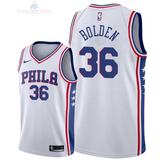 Acquista Maglia NBA Nike Philadelphia Sixers #36 Jonah Bolden Bianco Association 2018