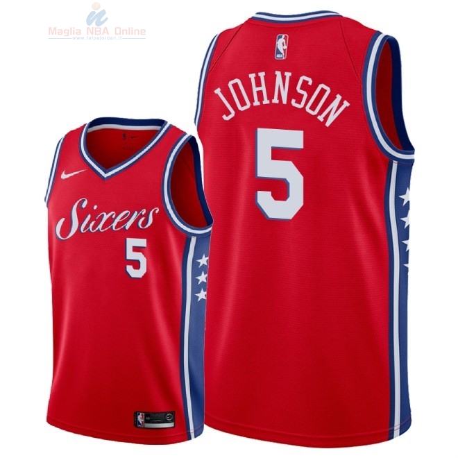 Acquista Maglia NBA Nike Philadelphia Sixers #5 Amir Johnson Rosso Statement 2018