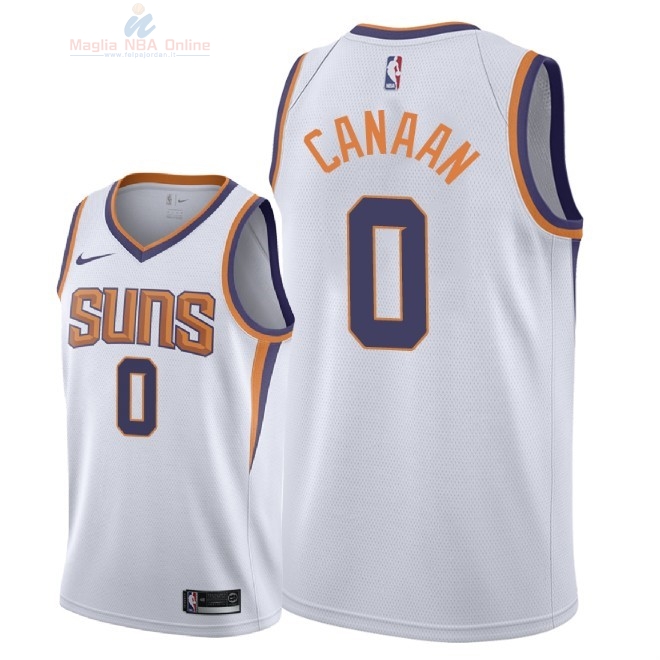 Acquista Maglia NBA Nike Phoenix Suns #0 Isaiah Canaan Bianco Association 2018