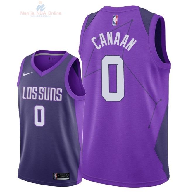 Acquista Maglia NBA Nike Phoenix Suns #0 Isaiah Canaan Nike Porpora Città 2018