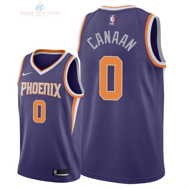 Acquista Maglia NBA Nike Phoenix Suns #0 Isaiah Canaan Porpora Icon 2018