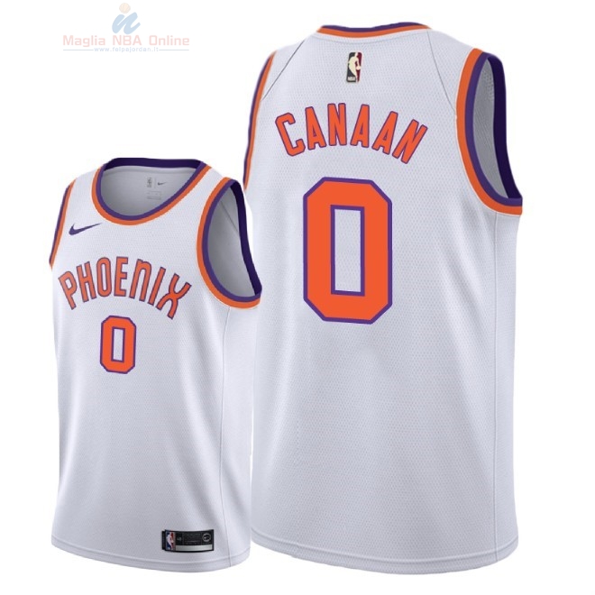 Acquista Maglia NBA Nike Phoenix Suns #0 Isaiah Canaan Retro Bianco 2018