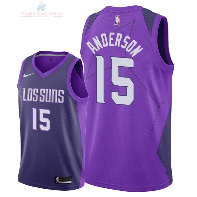 Acquista Maglia NBA Nike Phoenix Suns #15 Ryan Anderson Nike Porpora Città 2018