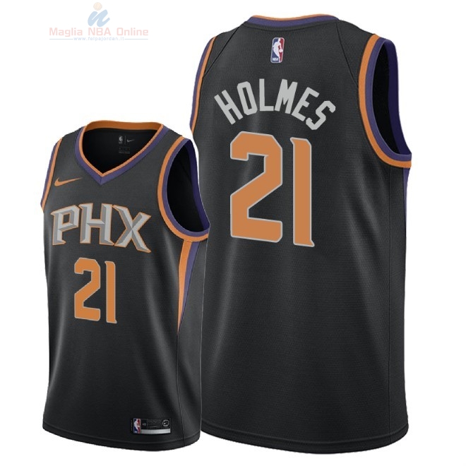 Acquista Maglia NBA Nike Phoenix Suns #21 Richaun Holmes Nero Statement 2018