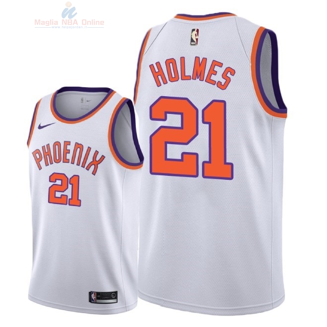 Acquista Maglia NBA Nike Phoenix Suns #21 Richaun Holmes Retro Bianco 2018