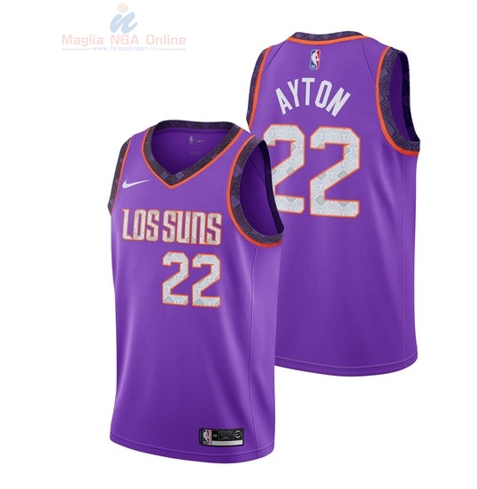 Acquista Maglia NBA Nike Phoenix Suns #22 DeAndre Ayton Nike Porpora Città 2018-19