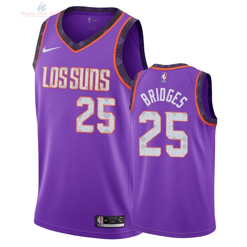 Acquista Maglia NBA Nike Phoenix Suns #25 Mikal Bridges Nike Porpora Città 2018-19