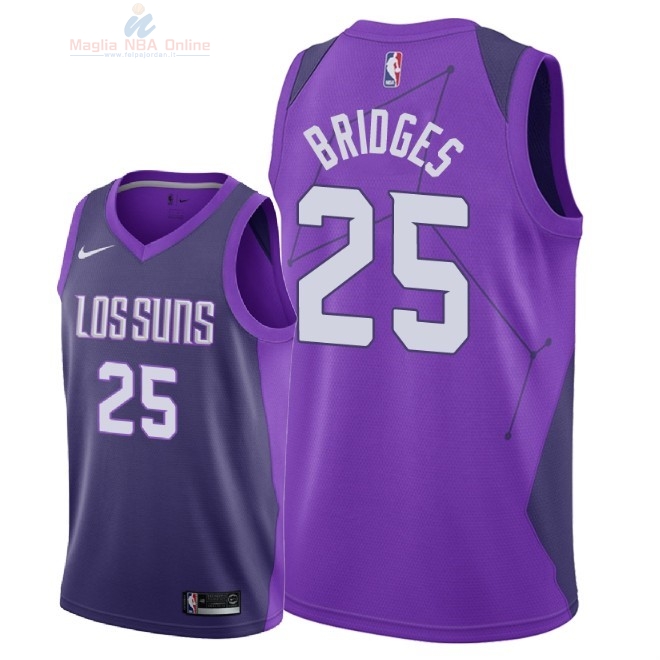 Acquista Maglia NBA Nike Phoenix Suns #25 Mikal Bridges Nike Porpora Città 2018