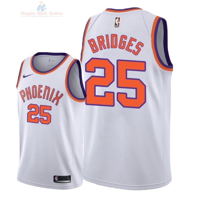 Acquista Maglia NBA Nike Phoenix Suns #25 Mikal Bridges Retro Bianco 2018