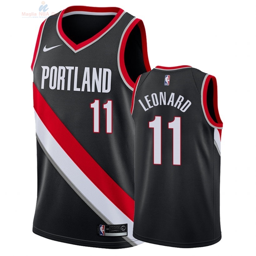 Acquista Maglia NBA Nike Portland Trail Blazers #11 Meyers Leonard Nero Icon 2018