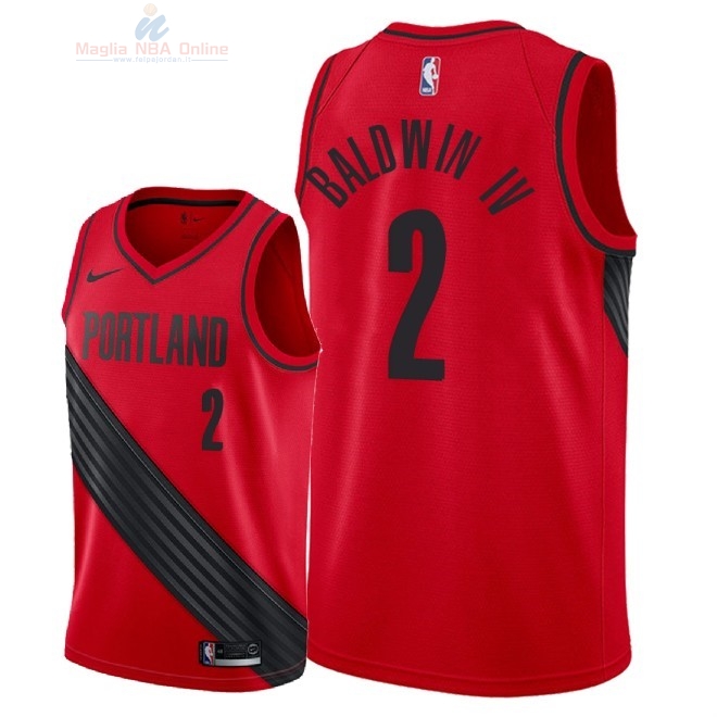 Acquista Maglia NBA Nike Portland Trail Blazers #2 Wade Baldwin IV Rosso Statement 2018