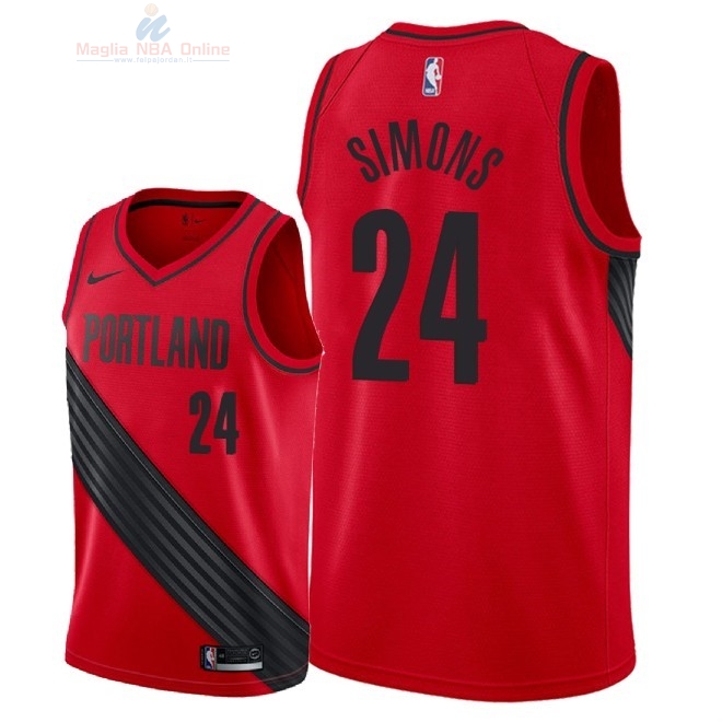 Acquista Maglia NBA Nike Portland Trail Blazers #24 Anfernee Simons Rosso Statement 2018