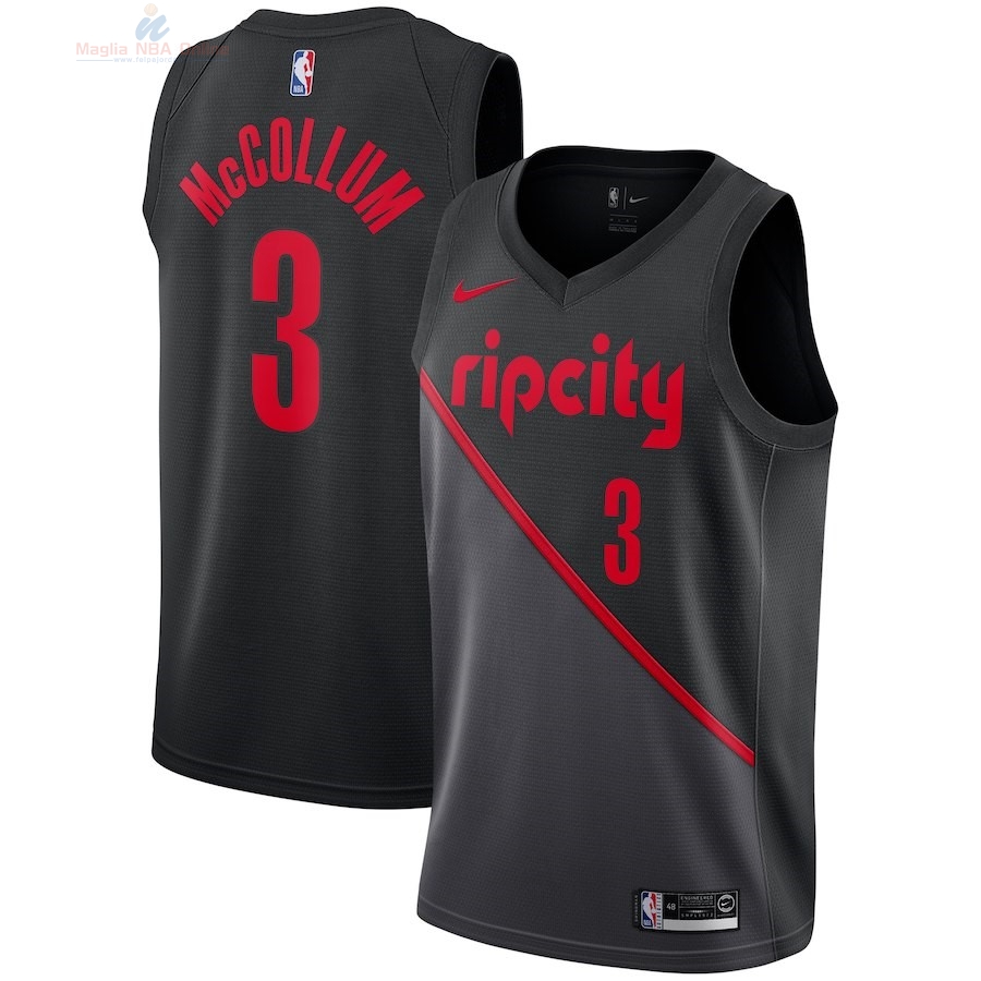 Acquista Maglia NBA Nike Portland Trail Blazers #3 C.J. McCollum Nike Nero Città 2018-19